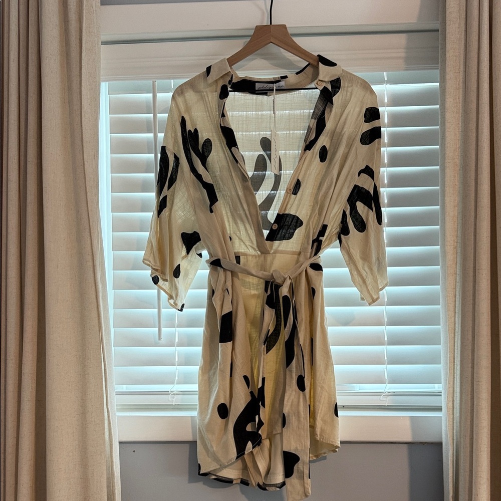 Petal & Pup Black and Cream Patterned Romper